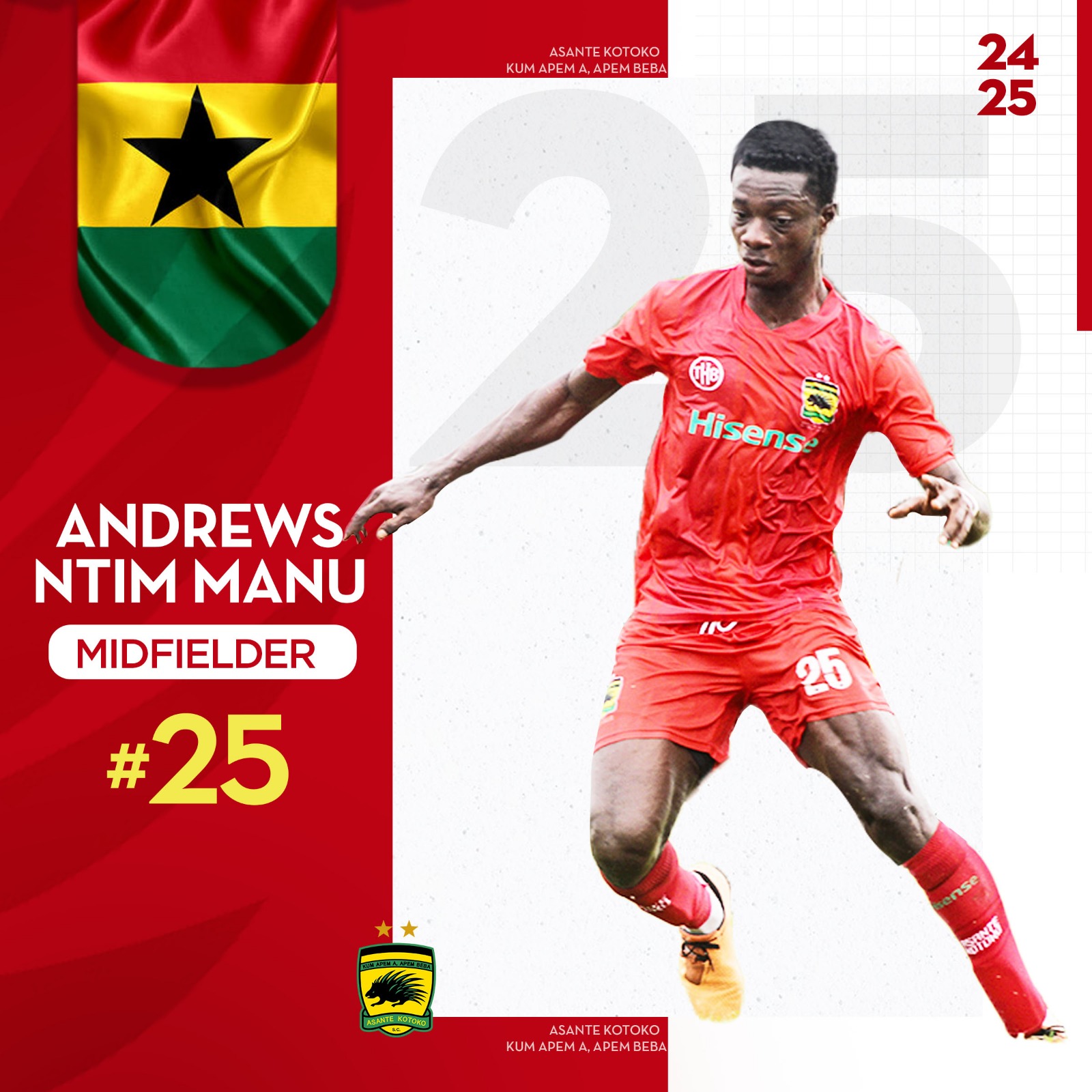 Ntim ANDREWS NTIM MANU | Midfielder | Official Asante Kotoko Website